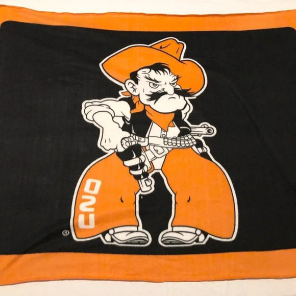 Oklahoma State University OSU Cowboys Fleece Blanket Pistol Pete Mascot - Picture 8 of 16